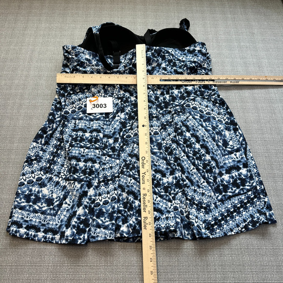 Catherines Swimsuit size 22W Blue‎ Built In Bra One Piece Skirt Pool Beach - Picture 7 of 10